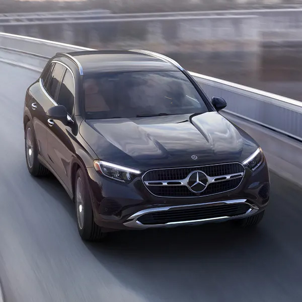 2026 Mercedes-Benz GLC driving on a highway.