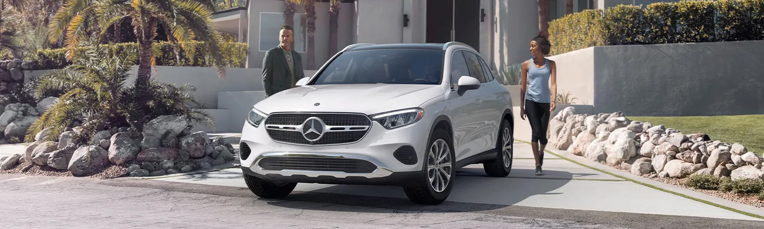 Exterior shot of a 2026 Mercedes-Benz GLC parked in a driveway.