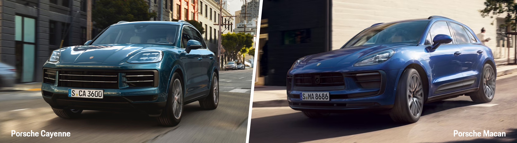 Exterior images of the Macan & Cayenne