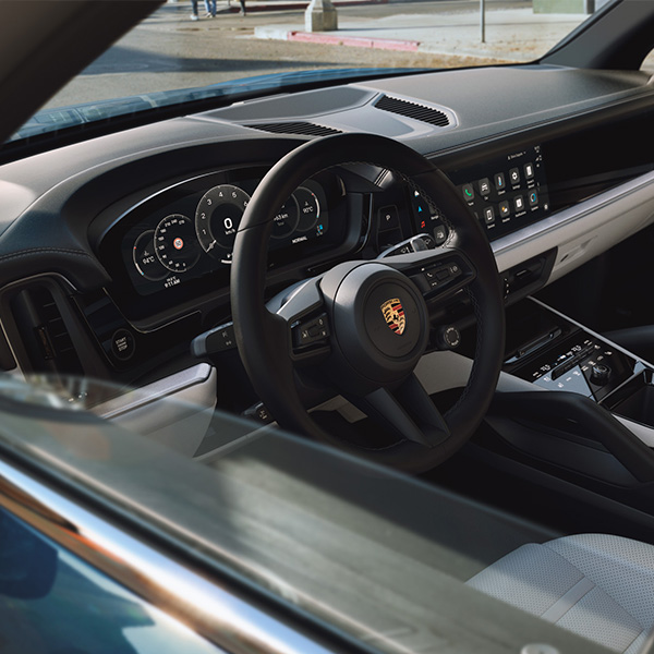 Interior dashboard shot of the Porsche Cayenne