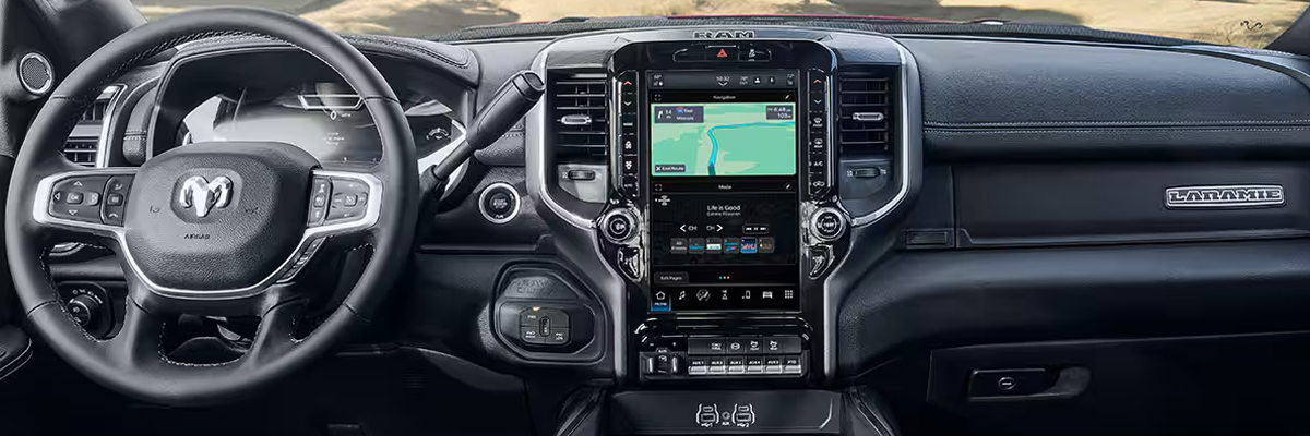Interior shot of a RAM Truck