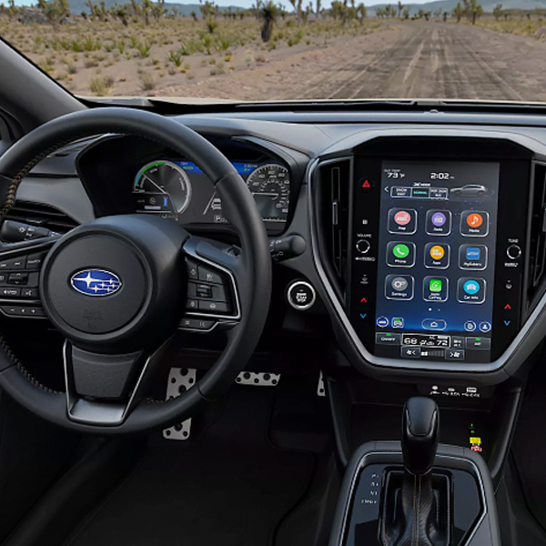 Interior dashboard shot of the 2026 Subaru Crosstrek Hybrid