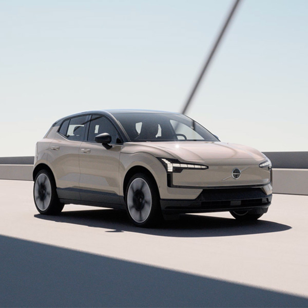 2026 Volvo EX30 driving down a road