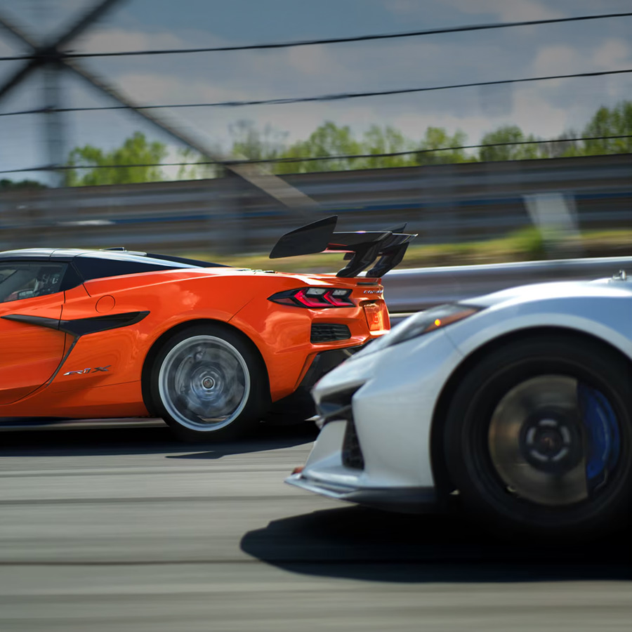 Side view of Chevrolet Corvettes