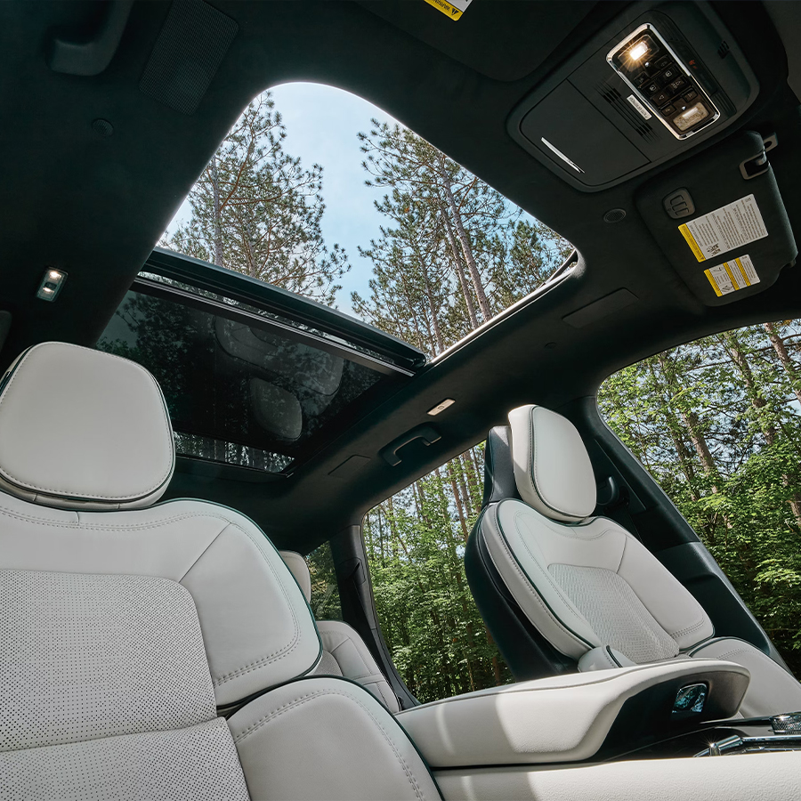 Subtle details of a leather trimmed seat in a 2027 Lincoln Aviator® SUV
