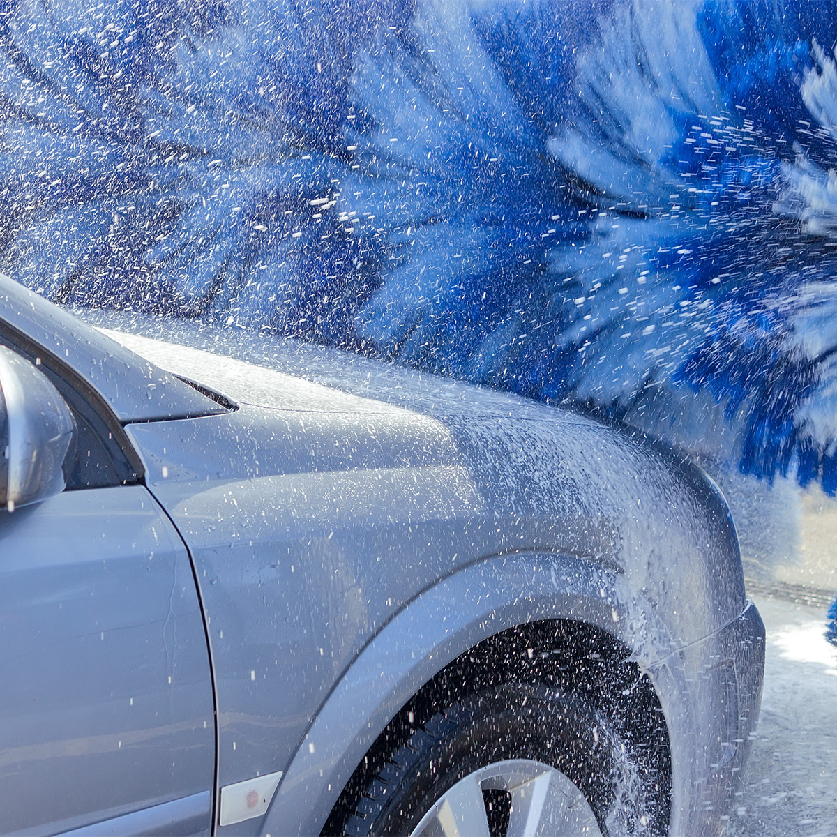 Car going through car wash.