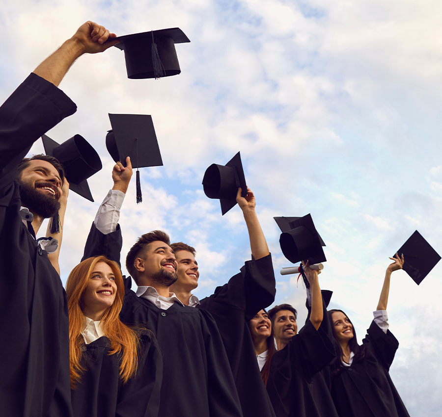 Group of students graduating
