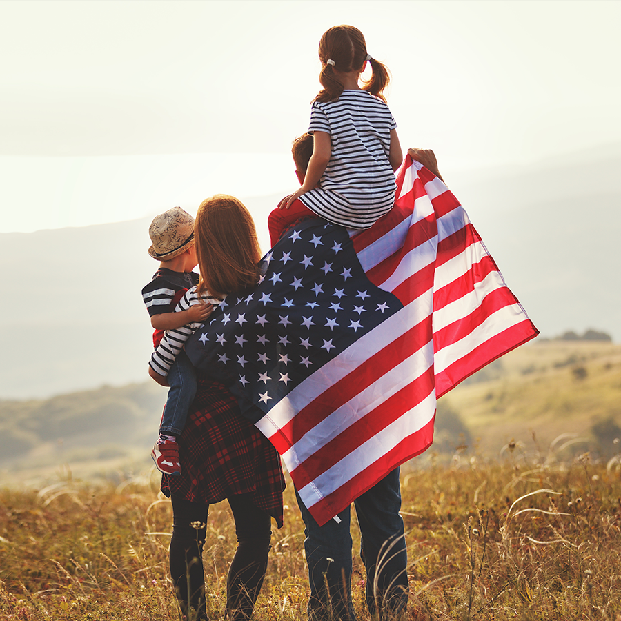 Happy American Family