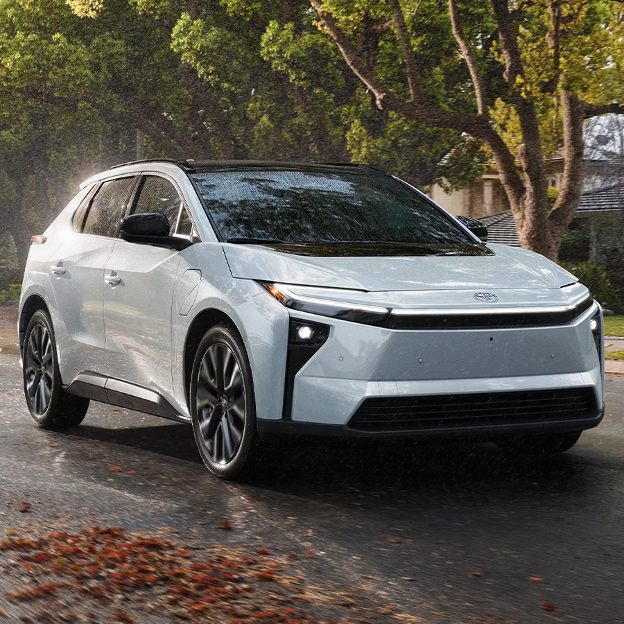 2026 Toyota bZ Limited AWD shown in Wind Chill Pearl.