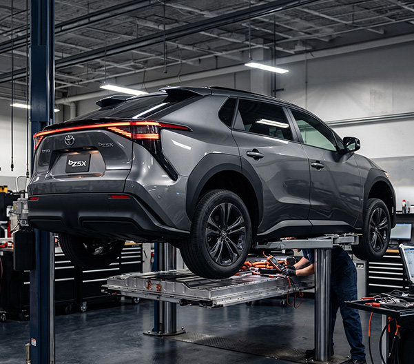 Toyota ev being serviced