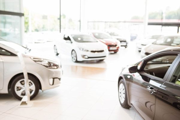 Interior shot of the showroom in a dealership