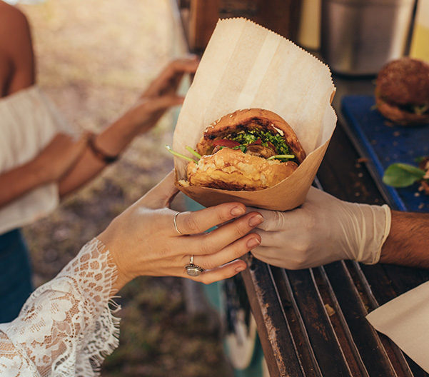 getting food from a food truck