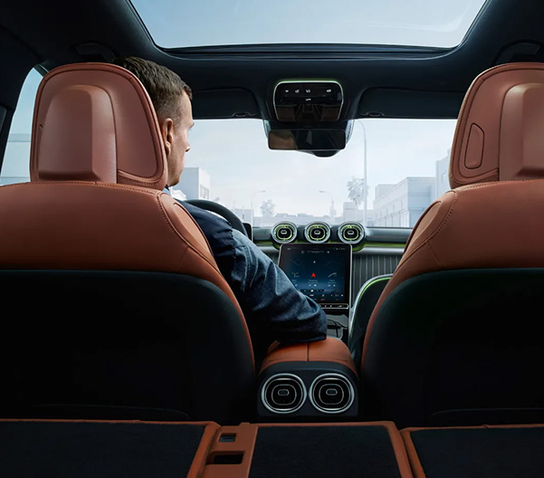 view from interior of mercedes benz