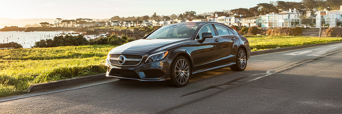 mercedes parked on a road