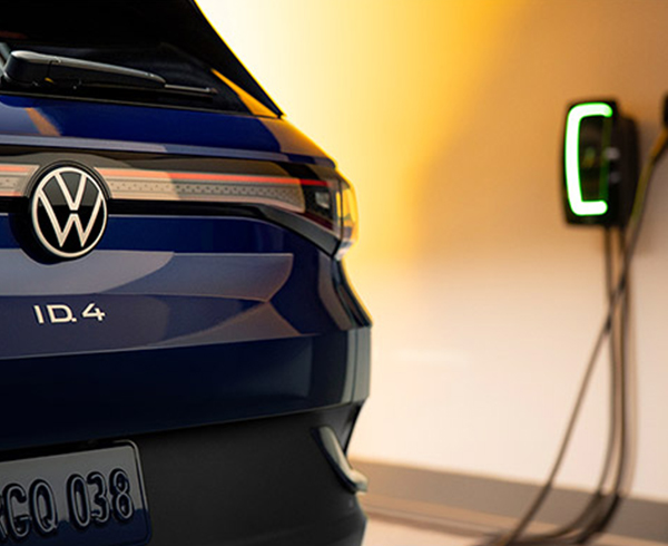 VW Id4 plugged into a wall