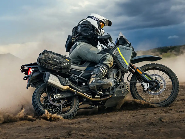 Side view of a person riding a dirtbike