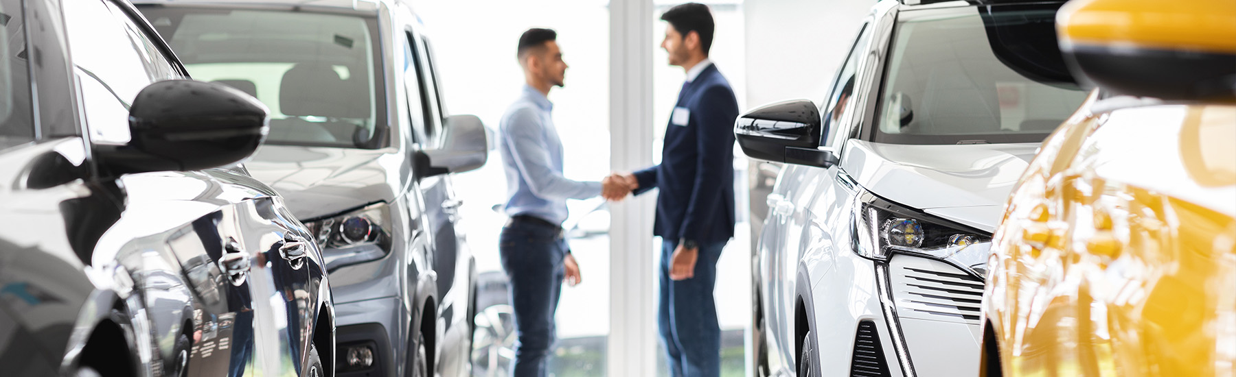 Customer shaking hands with employee