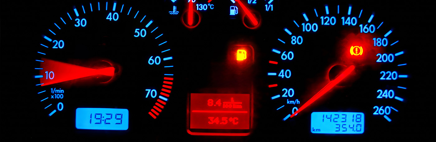 Red dashboard warning lights
