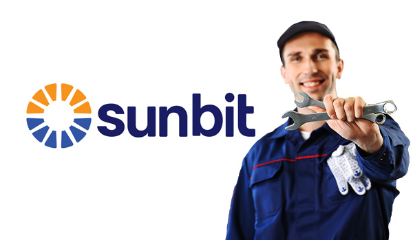 sunbit logo with technician holding tools