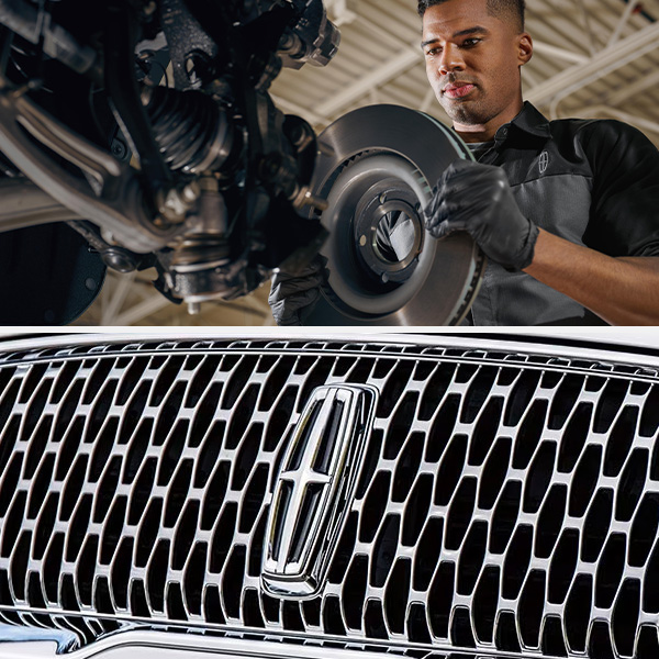 Lincoln vehicle being serviced