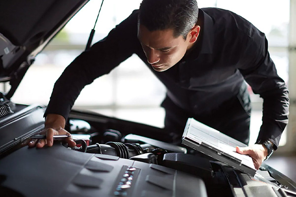 Lincoln vehicle getting serviced