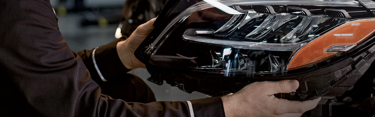 Mercedes being serviced