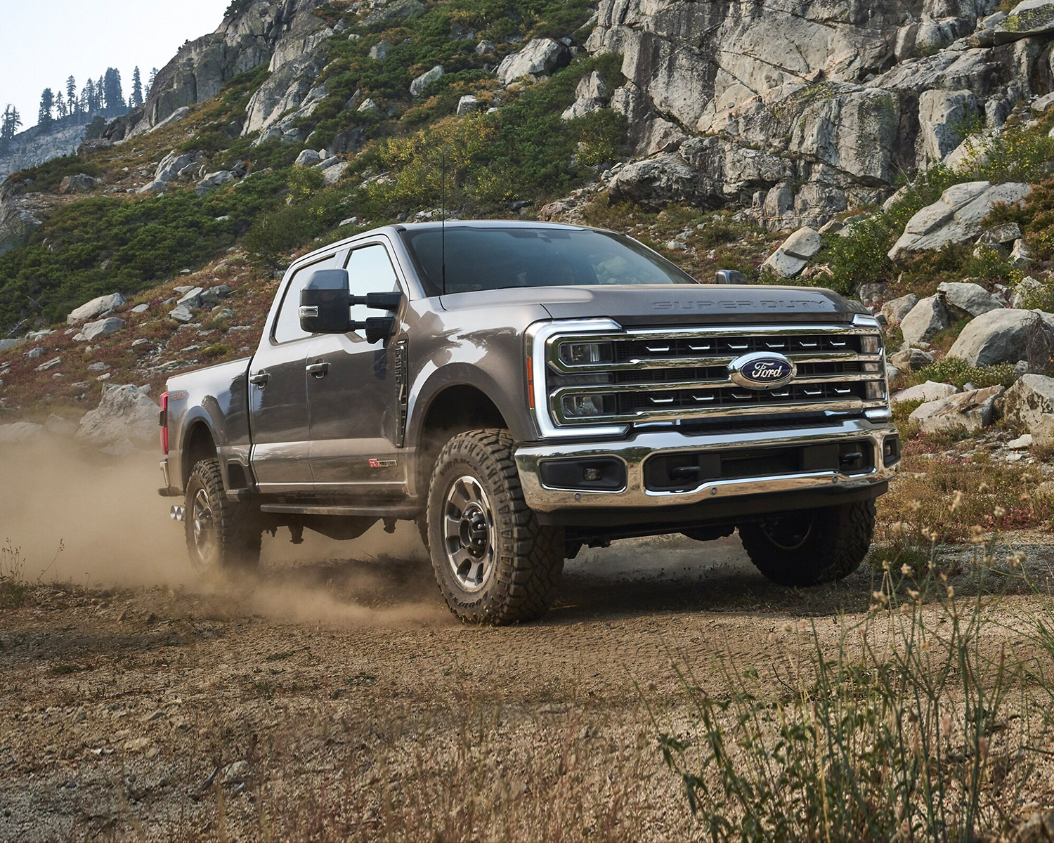 2024 Ford Super Duty® driving on a dirt road