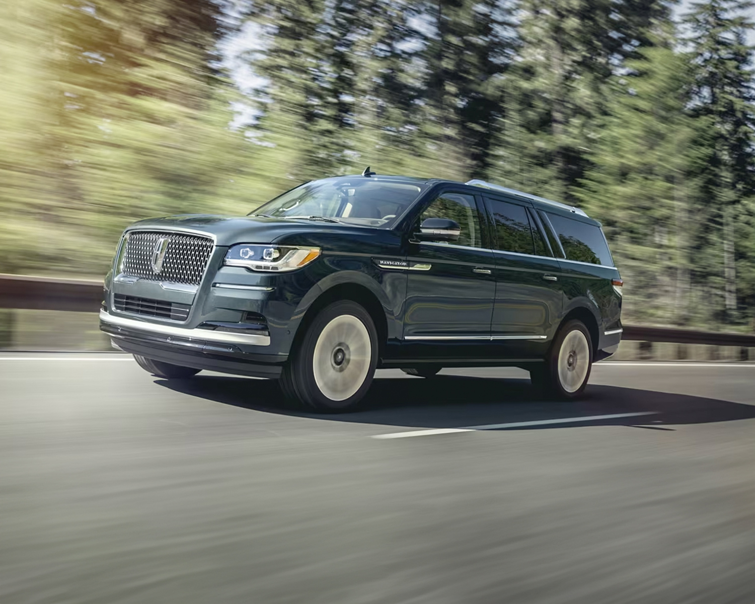 Navigator driving down the road