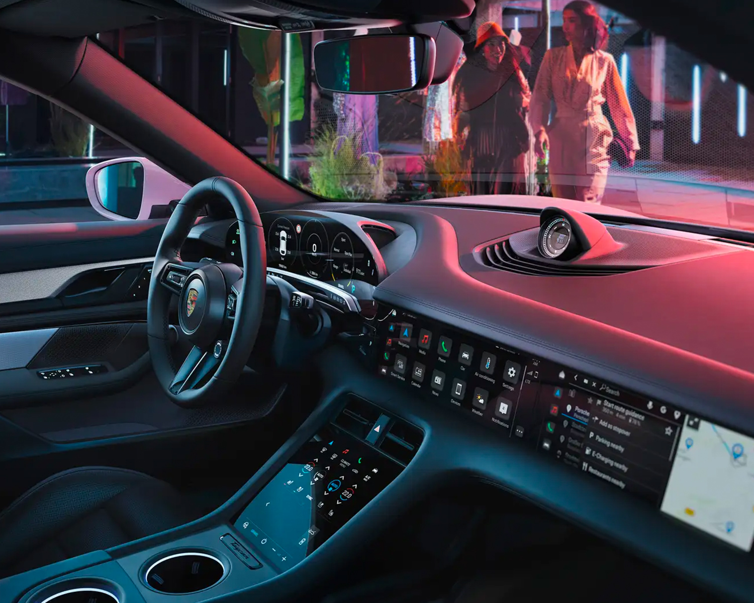 Interior shot of a Porsche