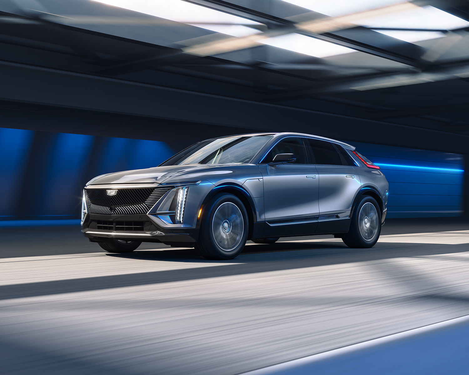 2025 Cadillac LYRIQ driving in a tunnel