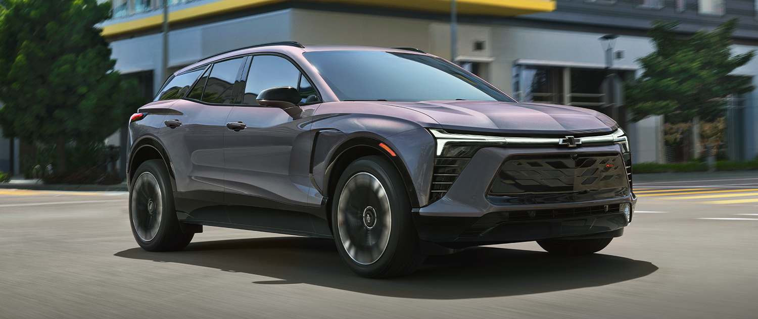 Blazer EV driving through town