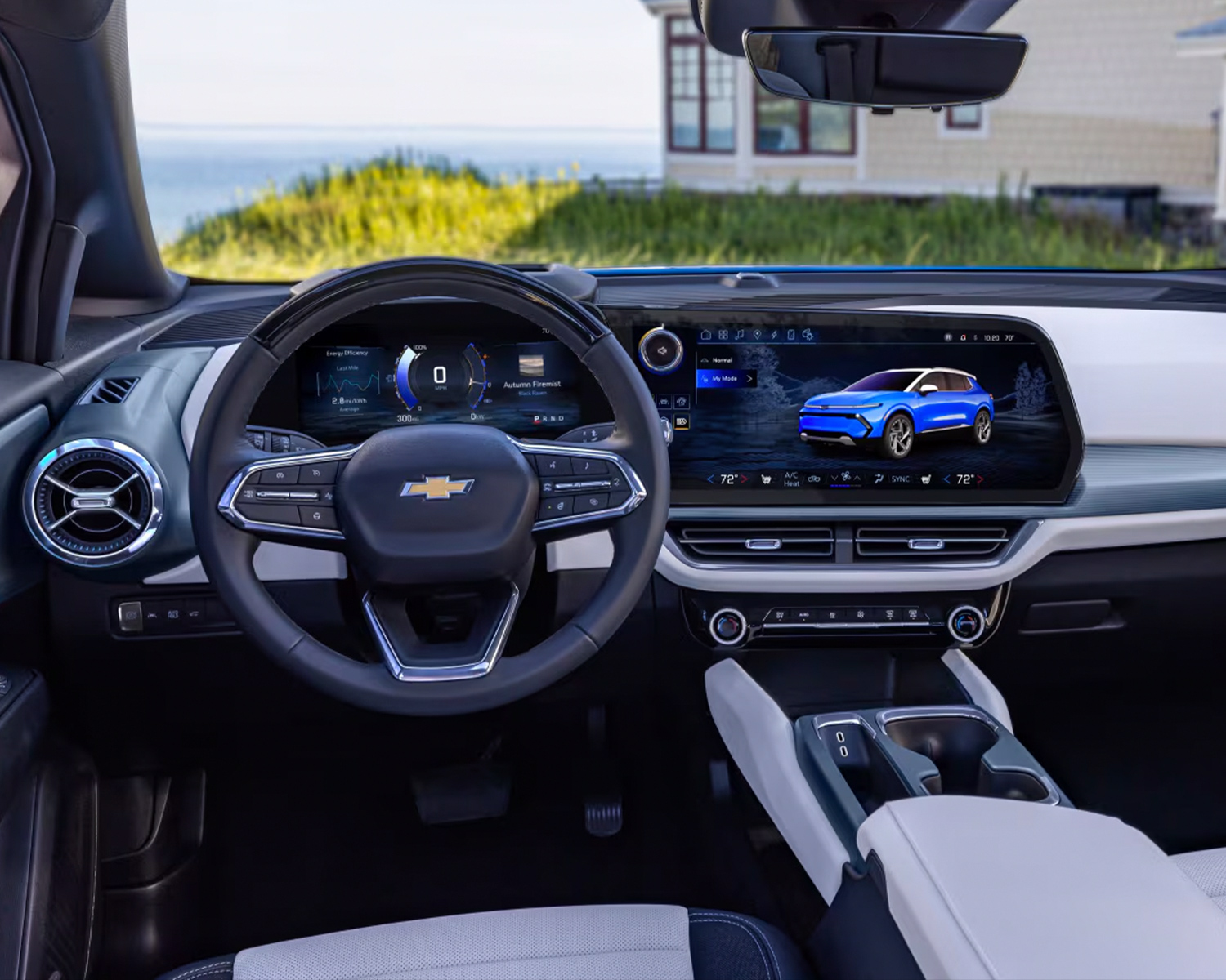 Interior dashboard shot of the 2025 Chevy Equinox EV