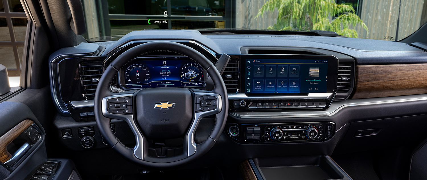 Interior view of the dashboard in a 2025 Chevrolet Silverado HD