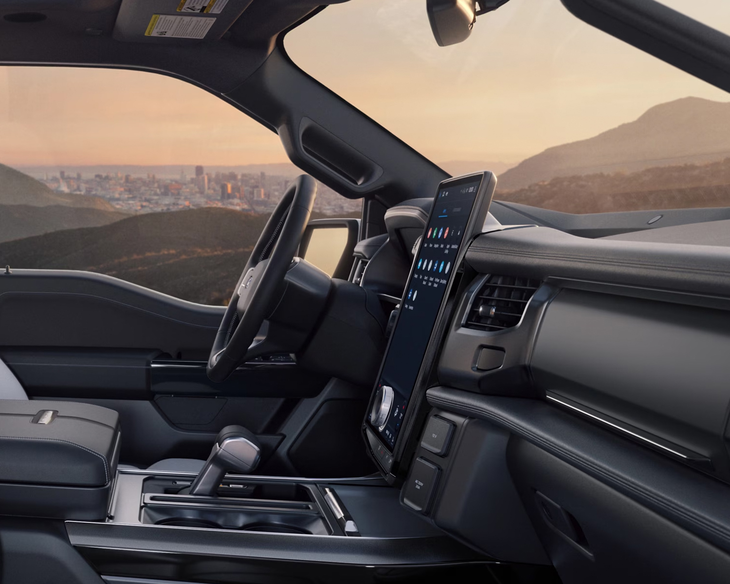 Interior dashboard and steering wheel of 2025 Ford Lightning