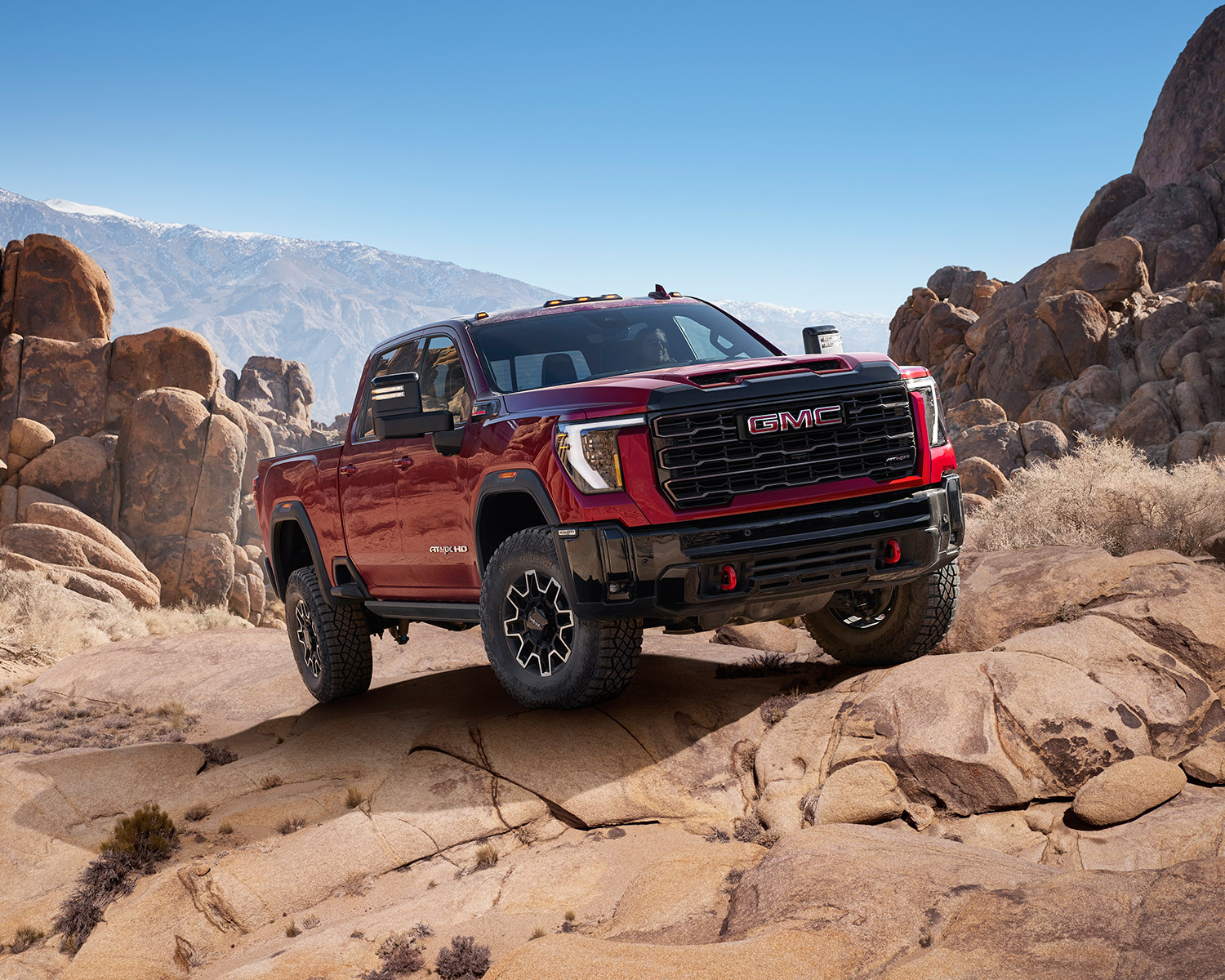 2025 GMC Sierra HD truck offroading in the desert