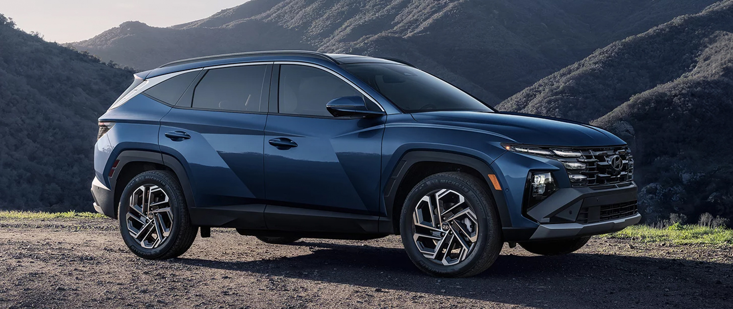 Tucson parked with mountains in the background