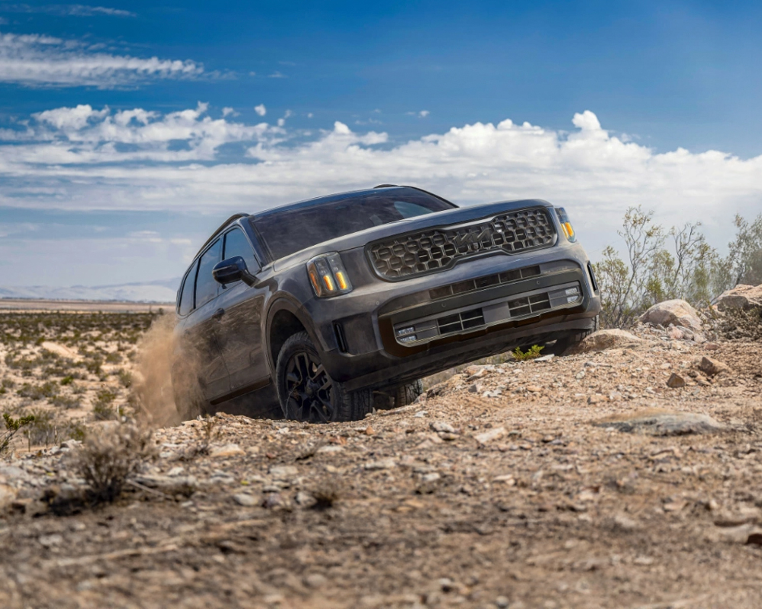 Kia Telluride offroading in the desert