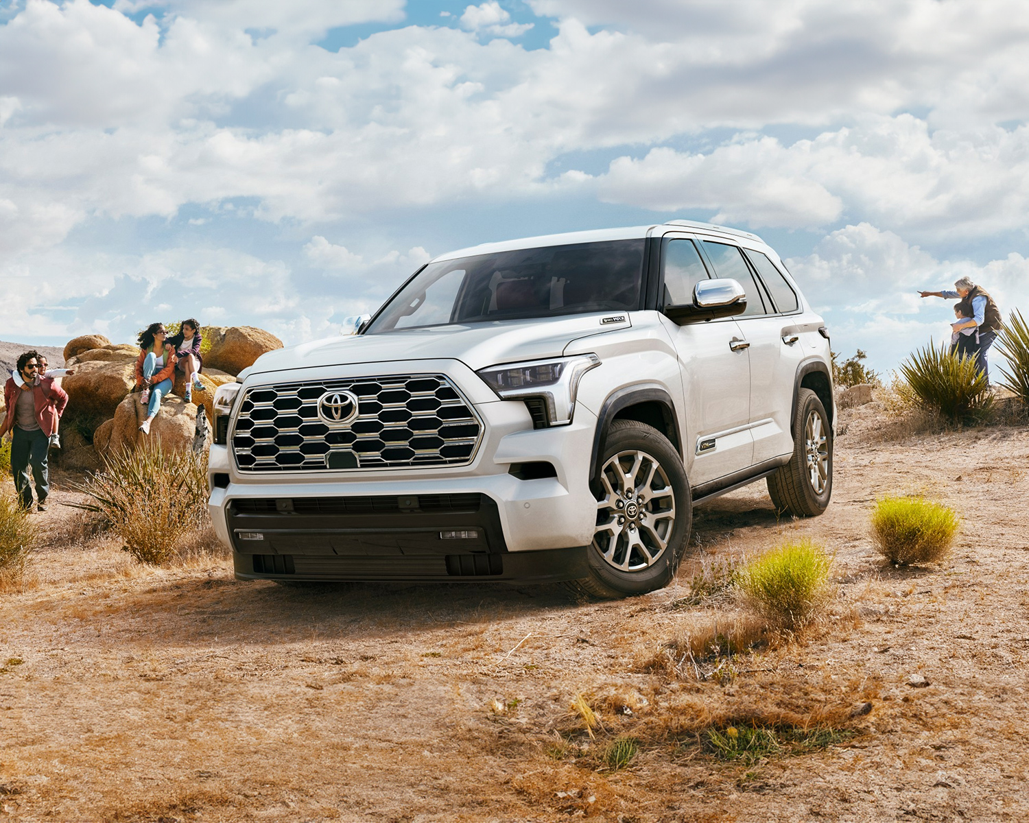 2025 Toyota Sequoia driving through a desert