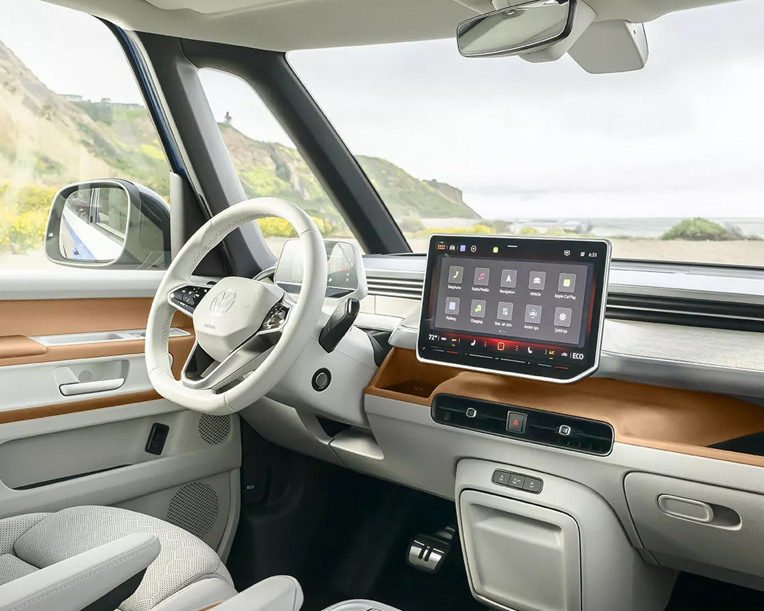 Interior shot of a new Volkswagen EV