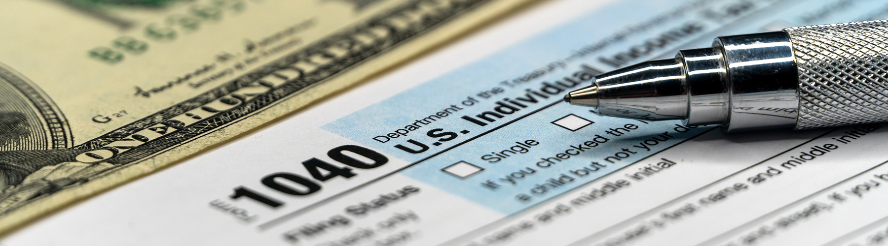 close up of tax documents