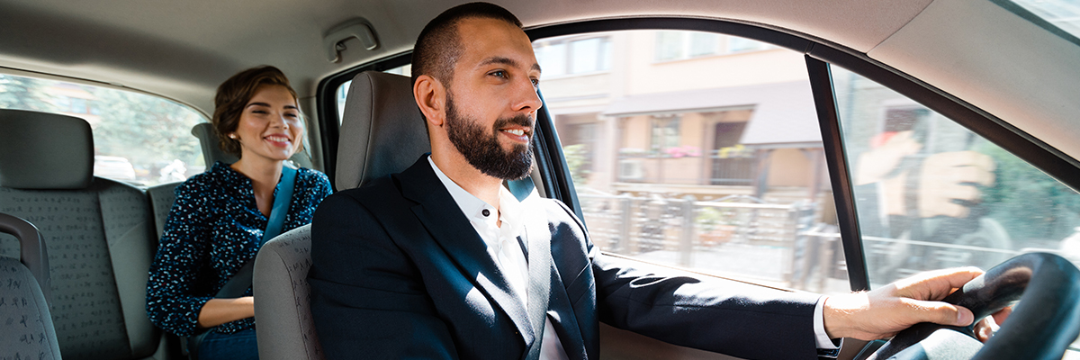 Uber/Lyft Driver driving a passanger to their destination