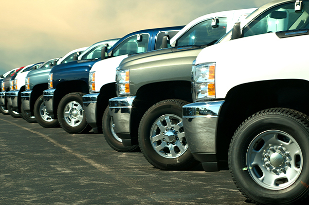 Used trucks at dealership