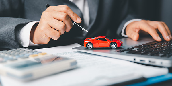 close up of vehicle service contract