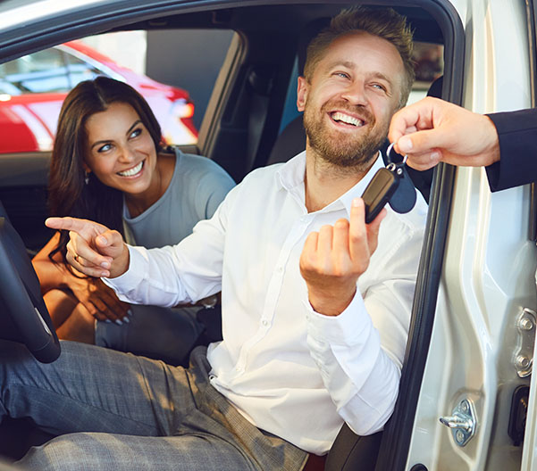 Happy Couple in a car