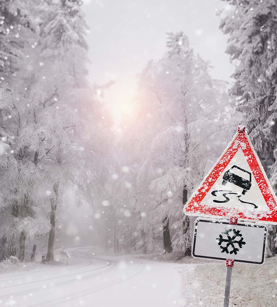 Snowy driving conditions
