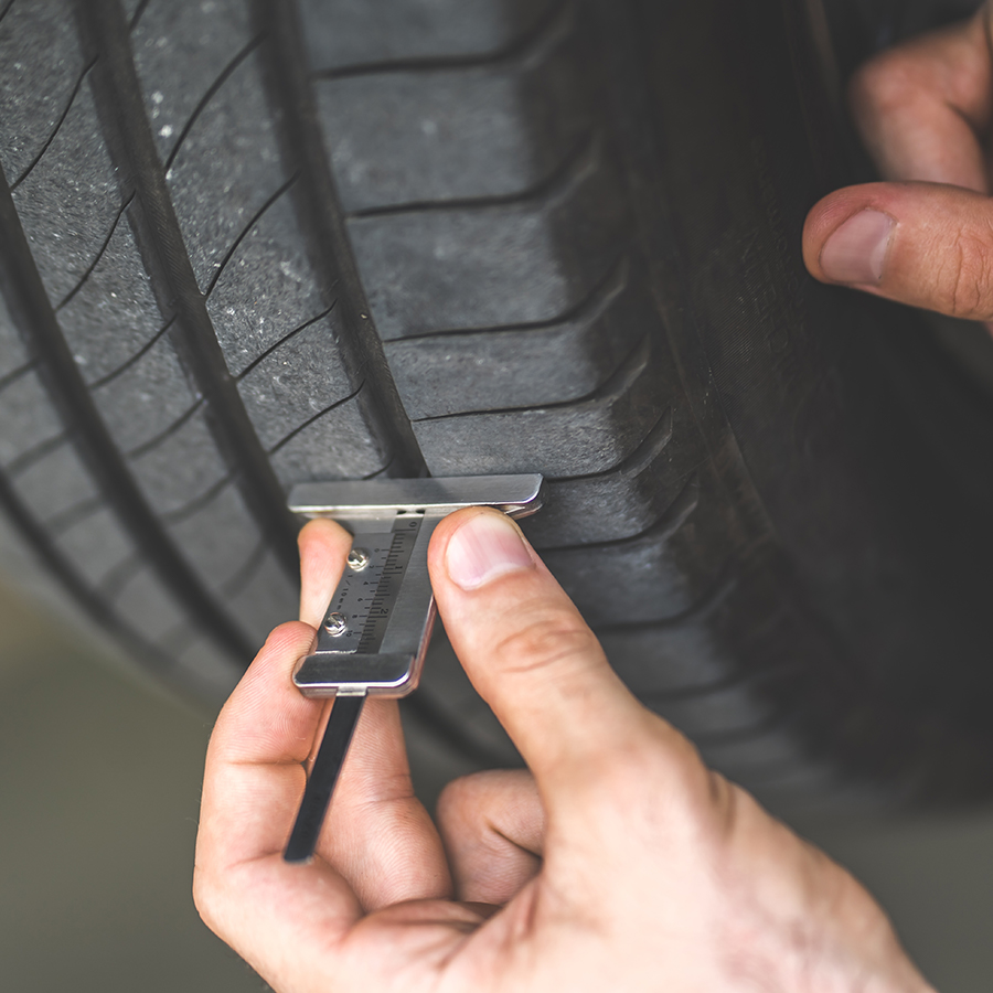 Checking tire tread depth