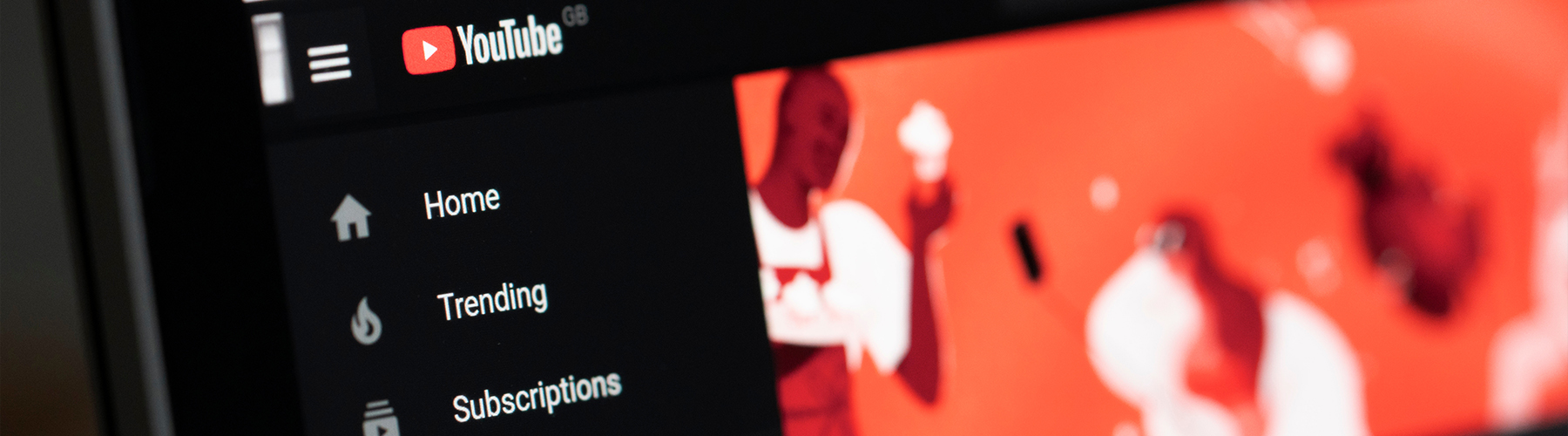 :Youtube Website on the Screen